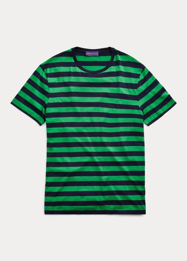 Ralph Lauren Striped Lisle T Shirt Herre Danmark (OLHDR6240)